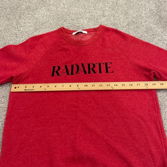Rodarte ‘Radarte’ Heathered Crewneck Sweatshirt Red Black Size Small Like New - Picture 5 of 9